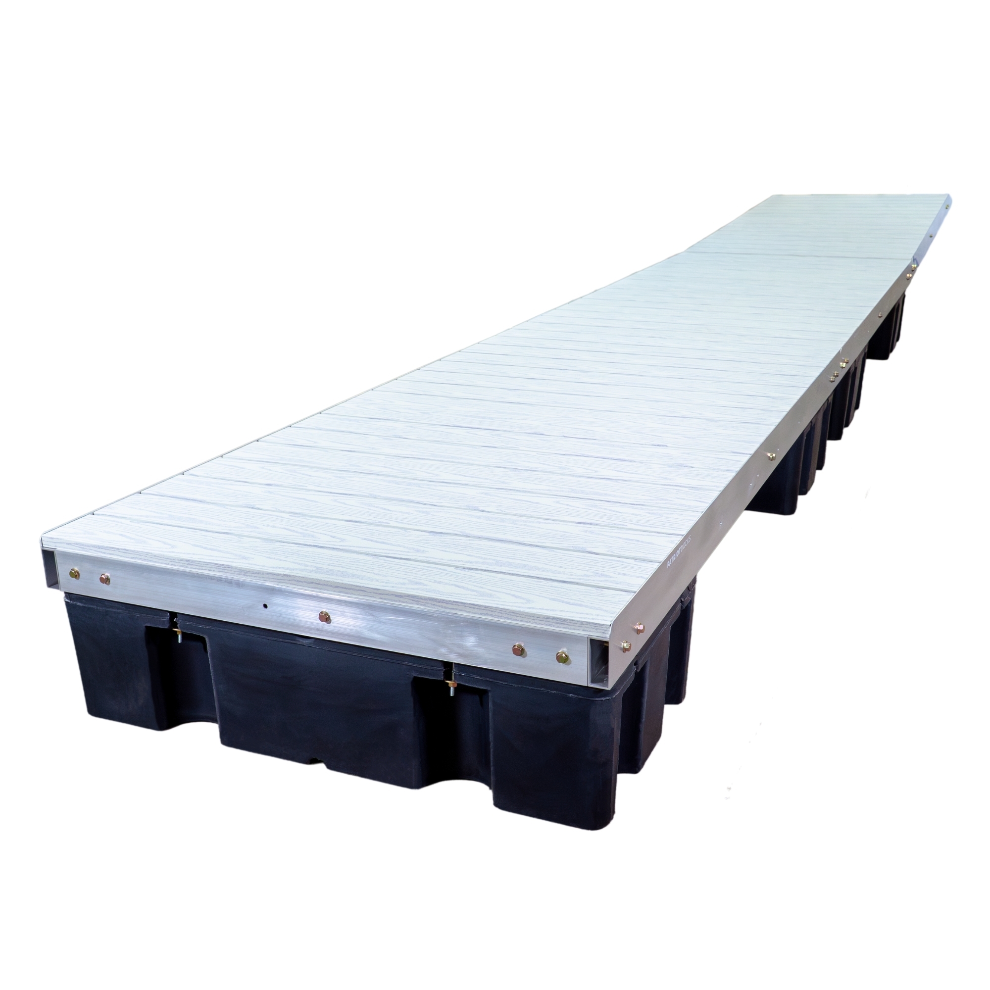 Patriot Docks 32' Low-Profile Floating Dock with Gray Aluminum Decking